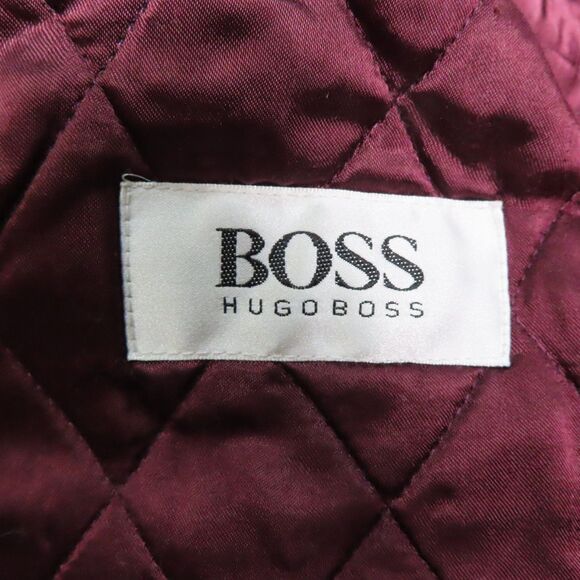 Vintage Hugo Boss Cashmere Wool Bomber Jacket Blue Full Zip Quilted Liner Medium - Picture 5 of 14